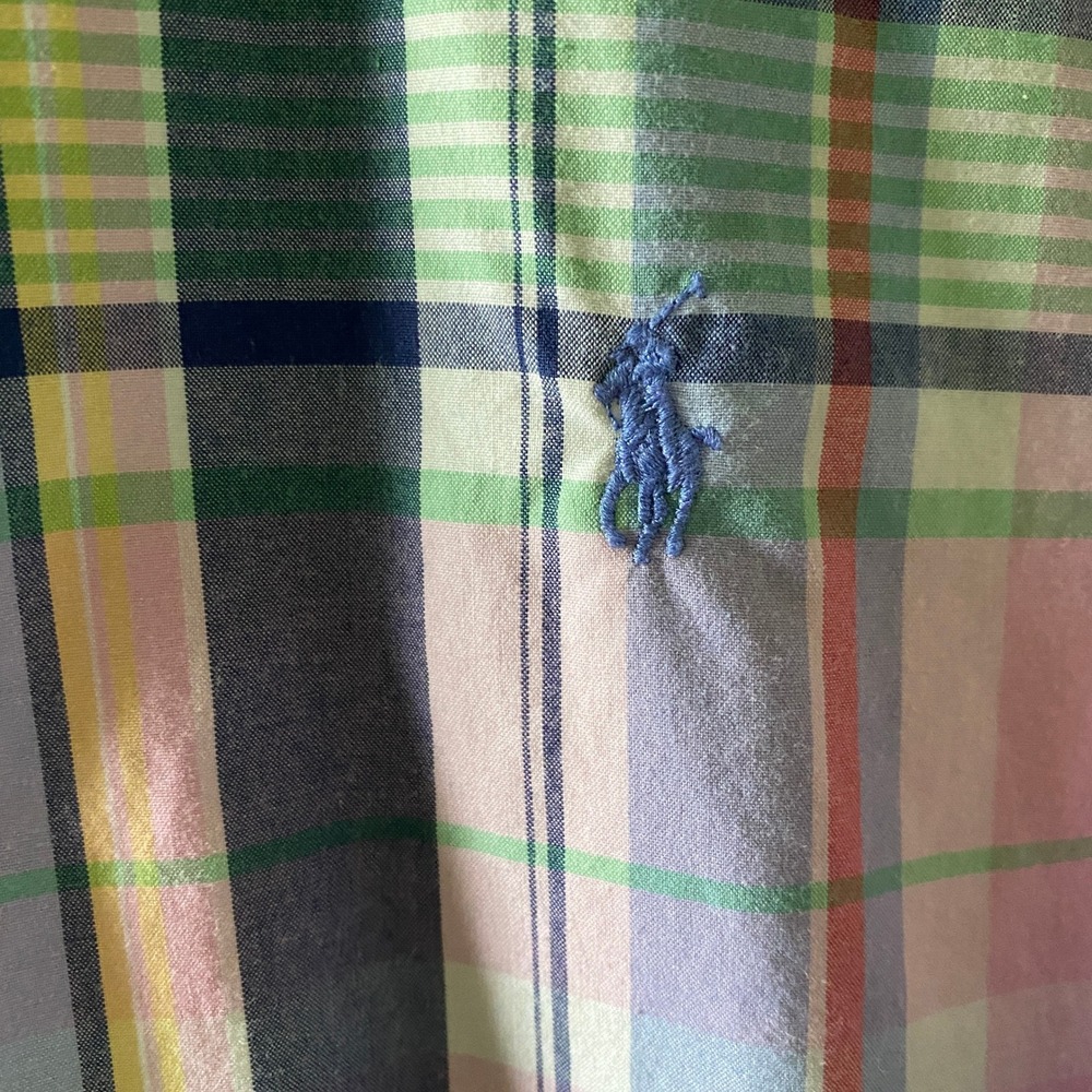 Ralph Lauren Men's Custom Fit Long-Sleeved Button-Down Shirt Size M Pink Plaid - Picture 3 of 6